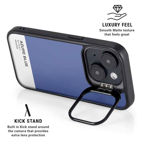 Azure Blue iPhone 15 Kickstand Case